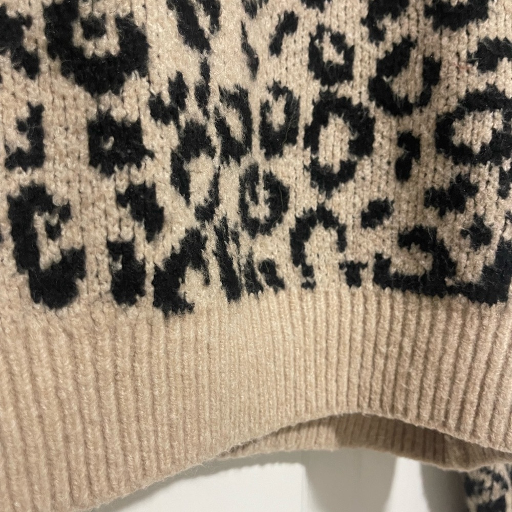 Leopard Print Button-Up Sweater - image 6